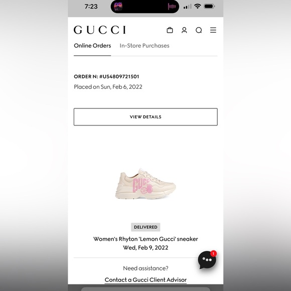 Gucci Women's Rhyton ‘LEMON GUCCI’ Sneaker - Picture 9 of 10